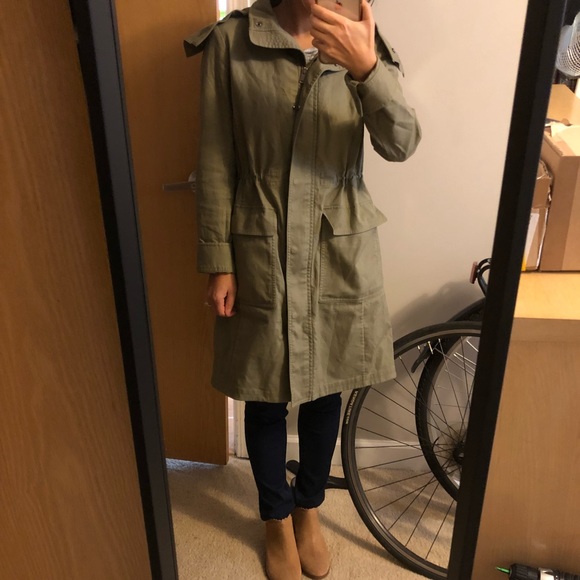 Ann Taylor Utility Hooded Trenchcoat XS - Picture 1 of 7
